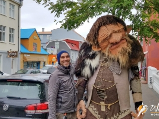 Ivan and an Icelandic Troll in Reykjavik.